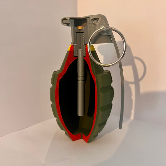 3D Printed Cutaway US Mk 2 Fragmentation Grenade Replica